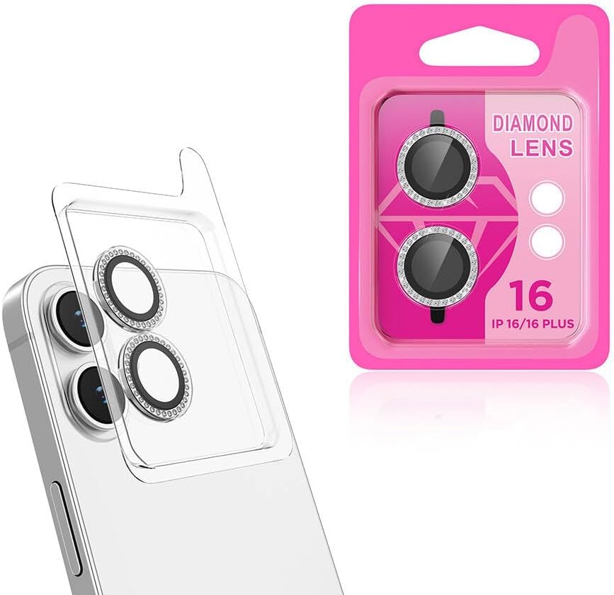 Apple İle Uyumlu iPhone 16 iPhone 16 Plus CL-06 Kamera Lens Koruyucu Gümüş