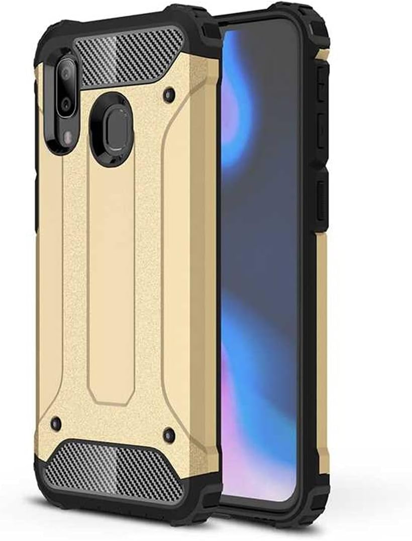 Xiaomi Redmi 7 ile uyumlu Kılıf Zore Crash Zırh Tipi Koruyucu Çift Katmanlı Silikon Kapak,Gold