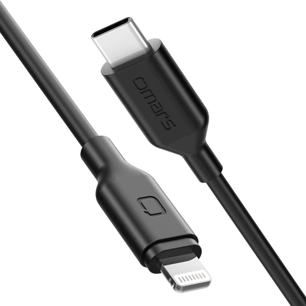 Omars Type-C to iPhone MFI Lightning Hızlı Şarj ve Data Kablosu Siyah 1 Metre