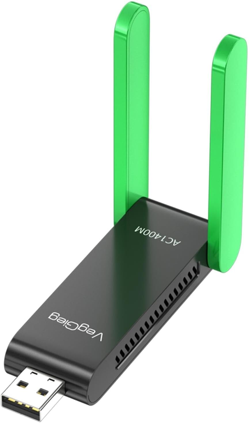 1400 Mbps 2.4GHz/5GHz Dual Band Gigabit Alıcı Verici USB WiFi Adaptör