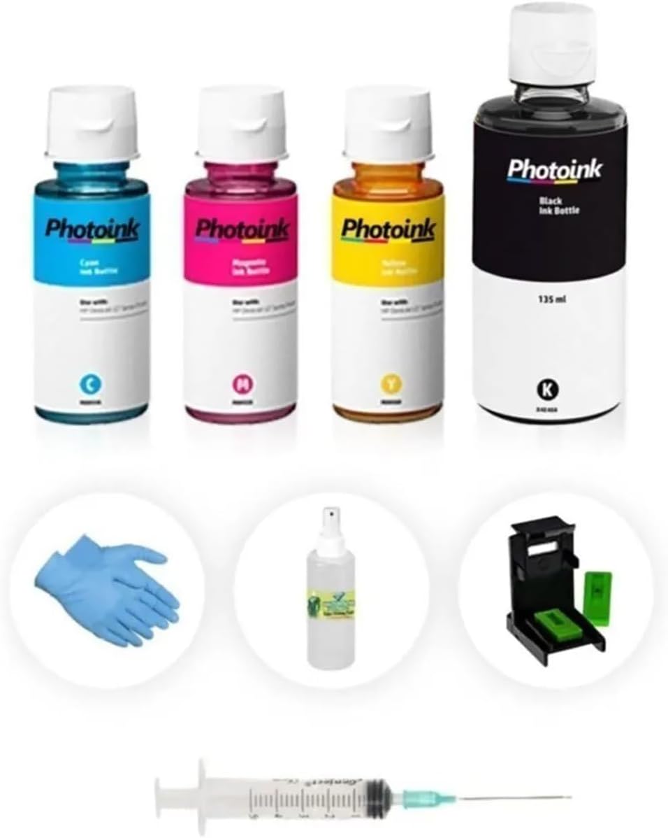 INK Hp Smart Tank 500 515 530 513 519 Plus Siyah Ve Renkli Kartuş Dolum Seti