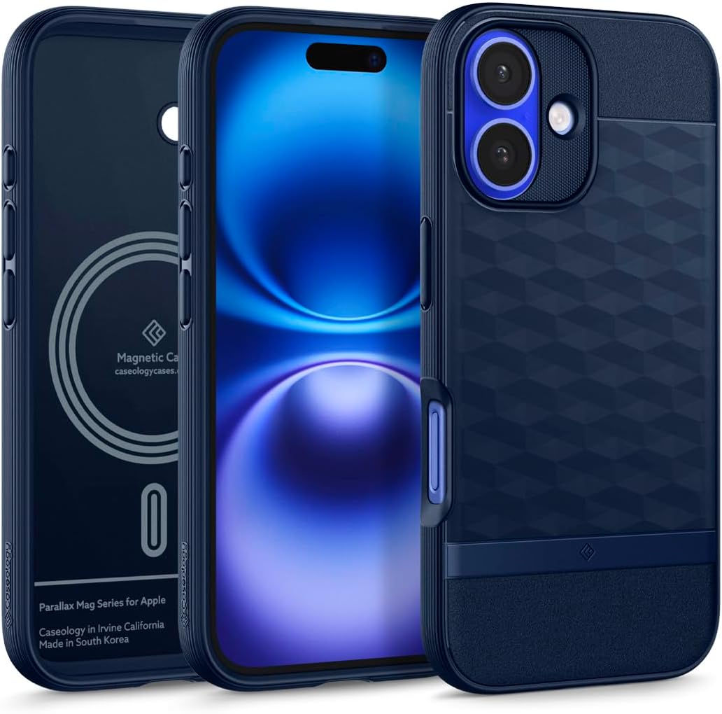 Spigen iPhone 16 Plus Kılıf Parallax Mag MagSafe özellikli Midnight Blue - ACS08105