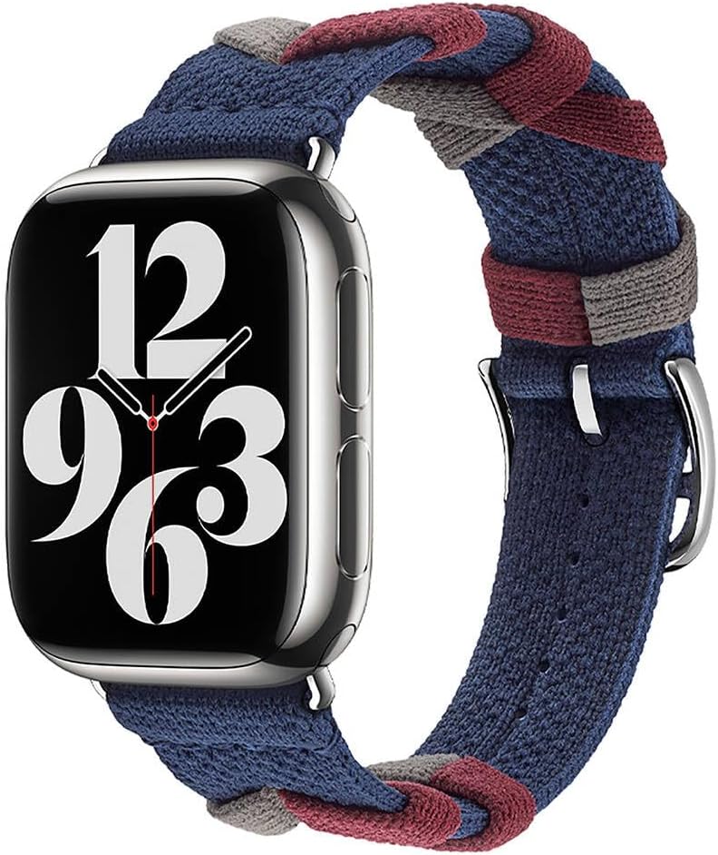 Apple İle Uyumlu Watch 38mm/40mm KRD-97 Sarmal Örgü Tasarımlı Kordon Lacivert