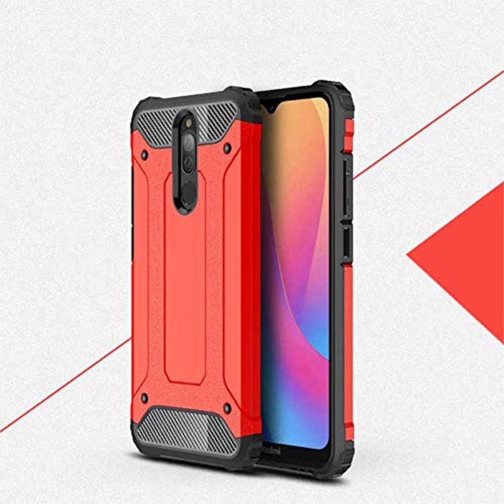 Xiaomi Redmi 8 ile Uyumlu Kılıf Zore Crash Zırh Tipi Koruyucu Çift Katmanlı Silikon Kapak,Kırmızı