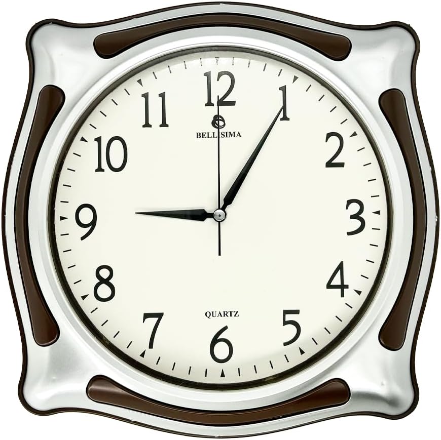 BL-1056 Serisi Klasik Kadran Sessiz Akar 30 cm Duvar Saati Bordo-Gri