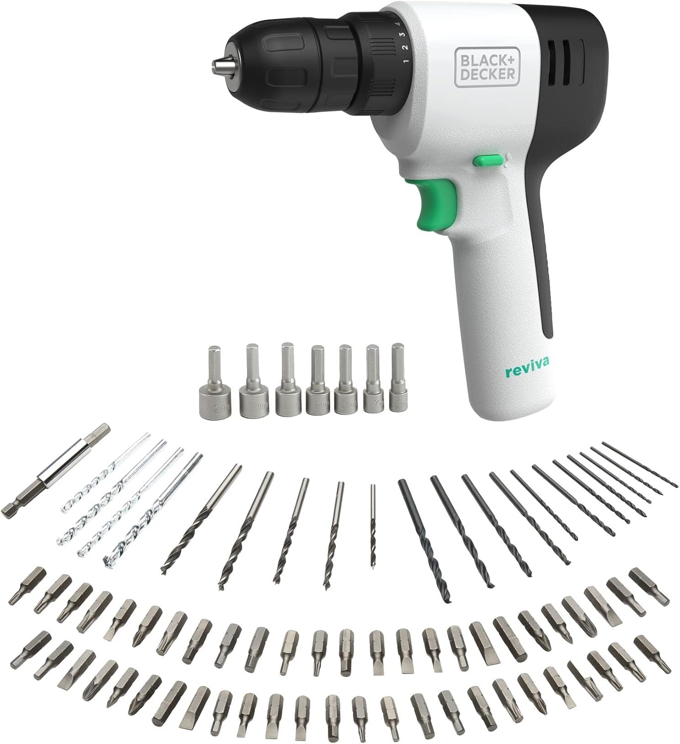 reviva 12 V akülü matkap REVDD12A80 (sürdürülebilir matkap%50 geri dönüştürülmüş plasti