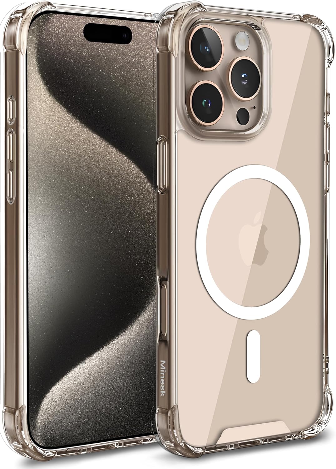 iPhone 16 Pro Max için MagShield Serisi MagSafe ile Uyumlu Köşe Korumalı Şeffaf Hybrid Kılıf Ultra Güçlü Manyetik Çember ve Kristal Berraklığında Materyal Premium Kalite Kılıf (16 Pro Max)