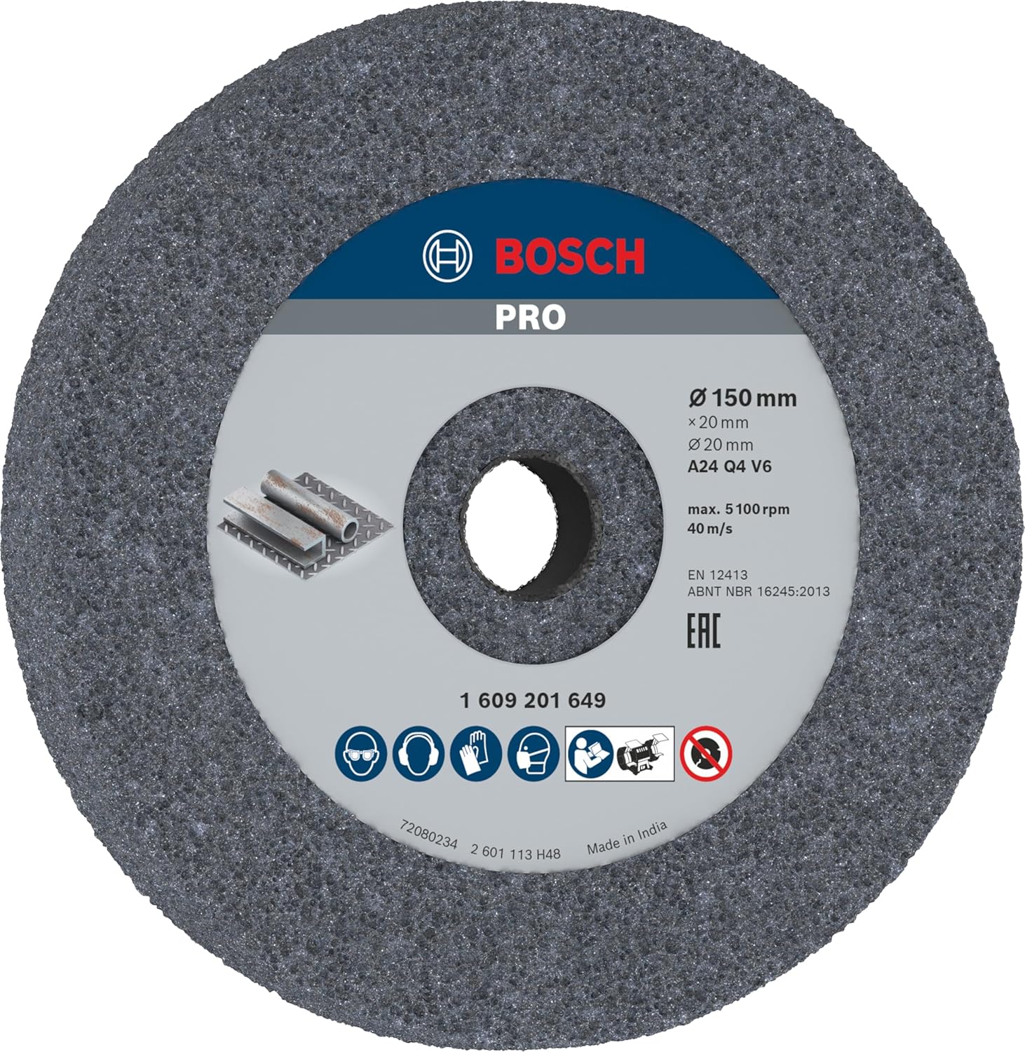 1609201649 aksesuarı zımpara diski için bileme makinesi 150 mm, 20 mm, 46