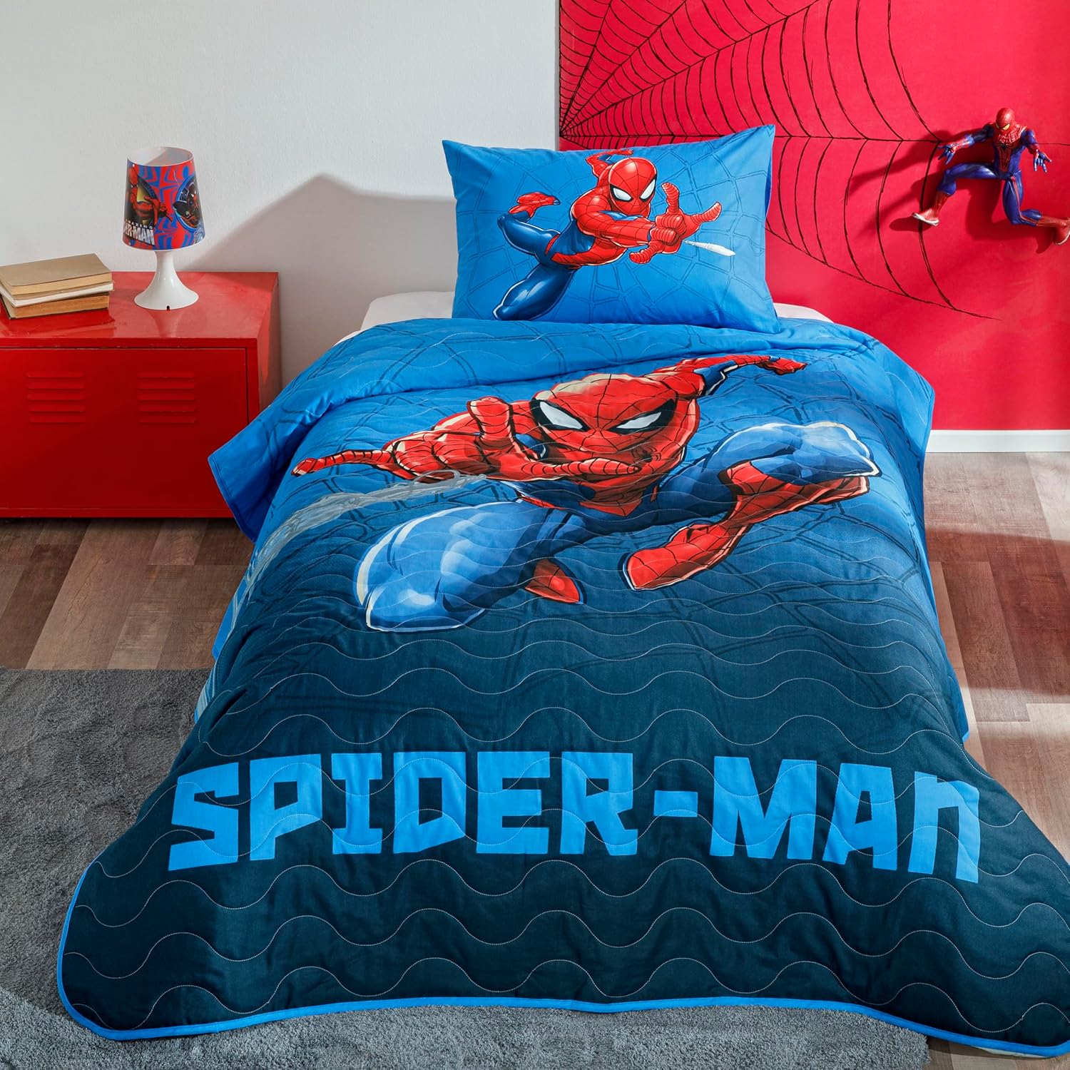 Spiderman Focus Lisanslı Karakter Baskılı Pamuk - Polyester Karışımı Yatak Örtüsü Seti, Çok Renkli, Tek Kişilik (Yatak Örtüsü: 160x230 cm / 1 Adet Yastık Kılıfı: 50x70)