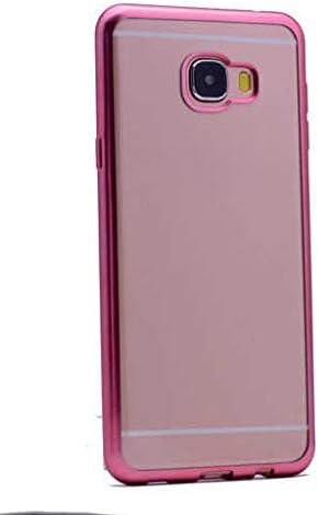 Samsung Galaxy C7 / C7 Pro ile Uyumlu Lazer Kesim Yumuşak Silikon Kılıf (Pembe)