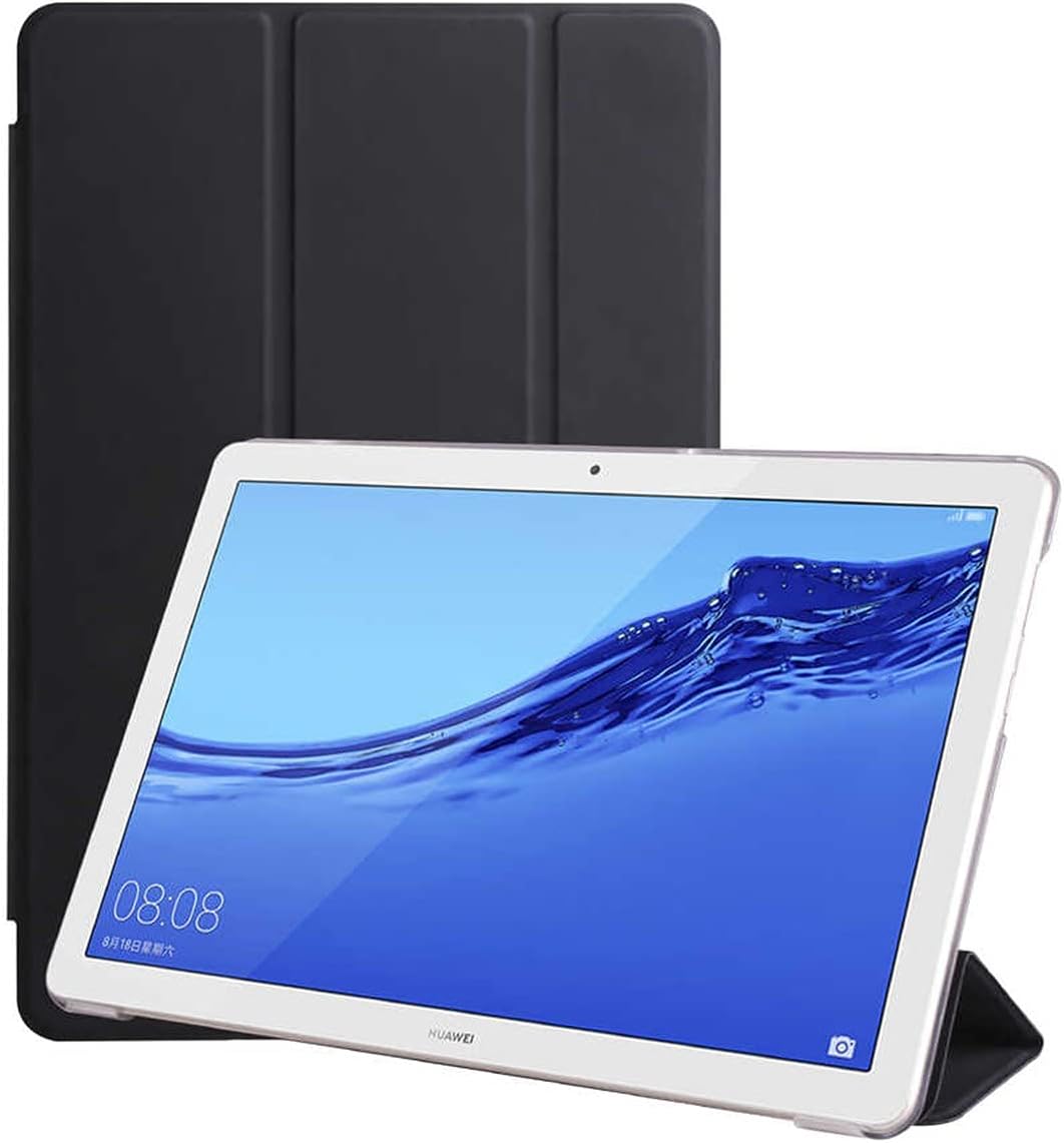 12853 Huawei T5 10 inc Smart Cover Standlı 1-1 ile Uyumlu Kılıf, Siyah