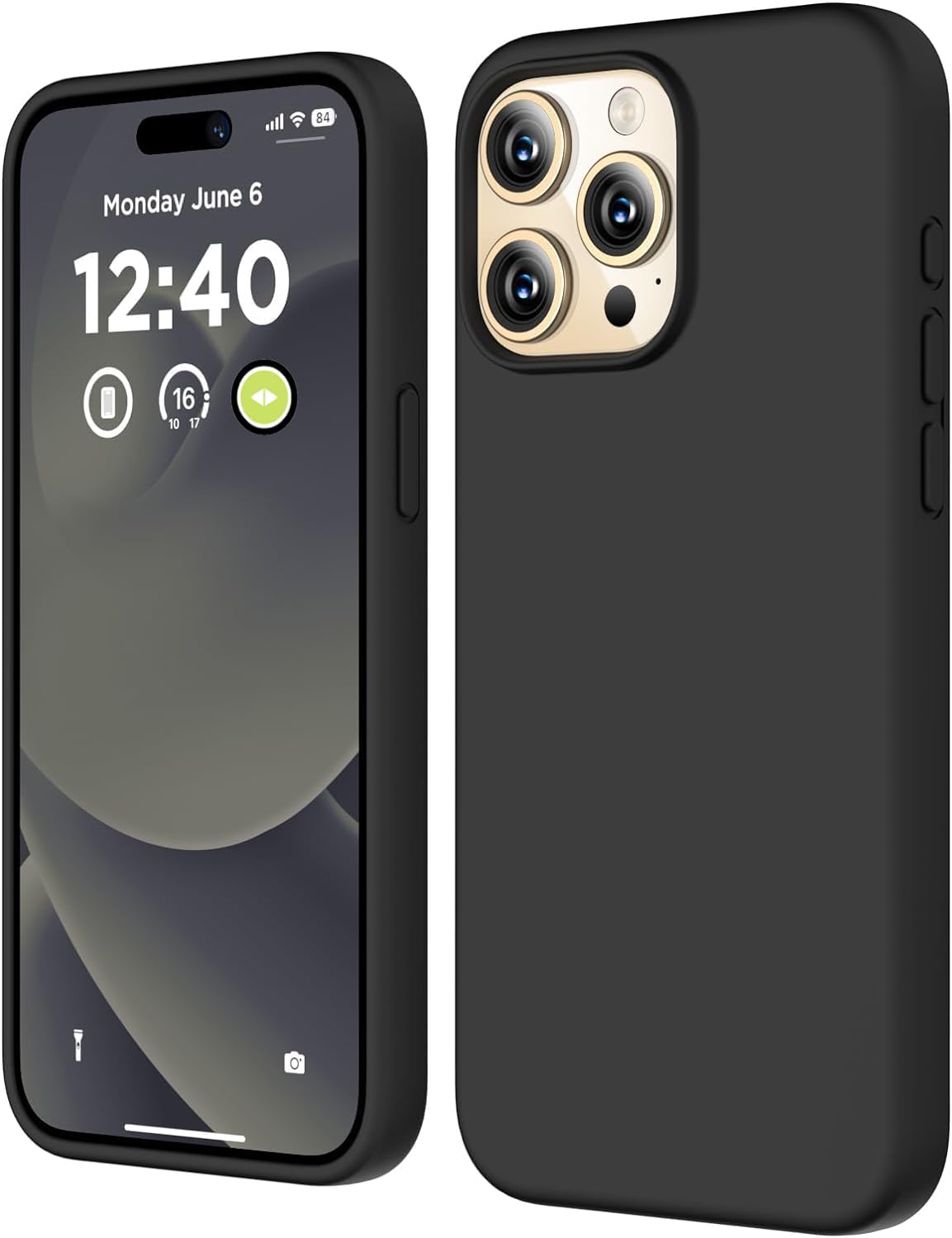 iPhone 15 Pro Max ile Uyumlu Kılıf, Silikon Kılıf, Darbeye Dayanıklı Koruyucu Kapak Çizilmez içi Komple Mikrofiber Astarlı Telefon Kılıfı, 6,7 inç (Siyah)