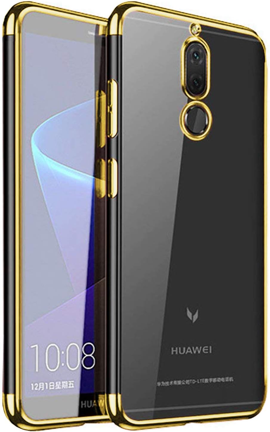 Huawei Mate 10 Lite Kılıf Skyfall Transparent Clear Gold