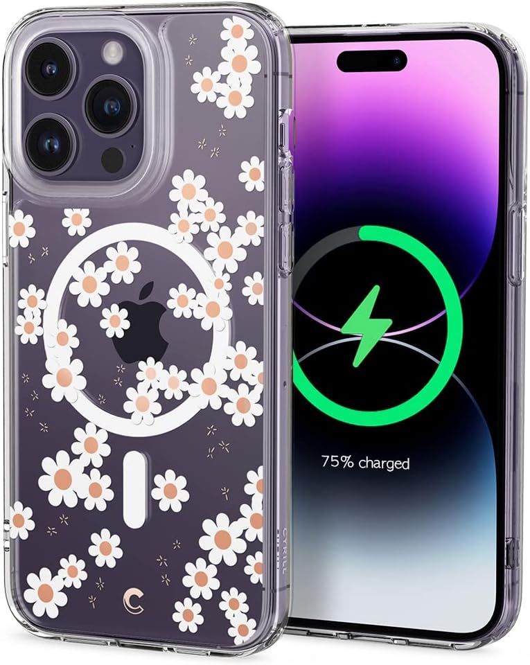 Ciel by Cyrill Apple iPhone 14 Pro Kılıf Cecile Mag (MagSafe Uyumlu) White Daisy - ACS05018