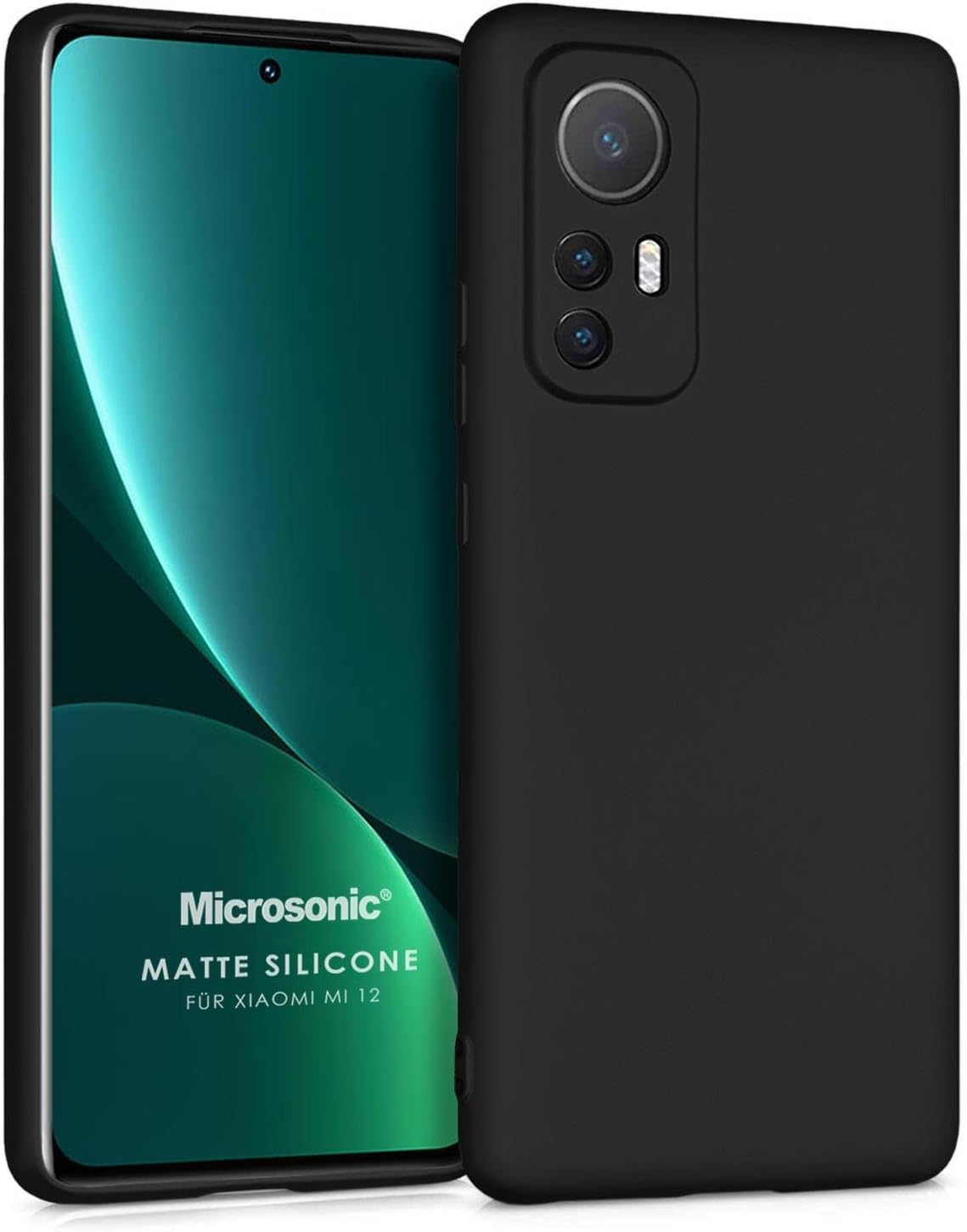 Matte Silicone Xiaomi Mi 12 için Kılıf Siyah [Mi 12 ile Uyumlu Kılıf - Siyah]
