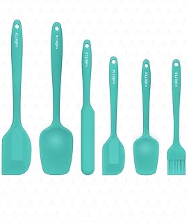 Drongo Isıya Dayanıklı Yanmaz Yapışmaz Silikon Spatula Seti 6 Parça Turkuaz