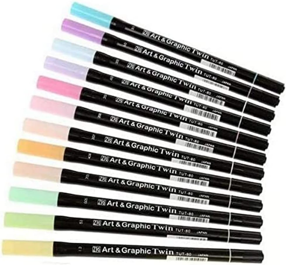 Art and Graphic Twin Marker-Set, Pastellfarben, 12 Stück