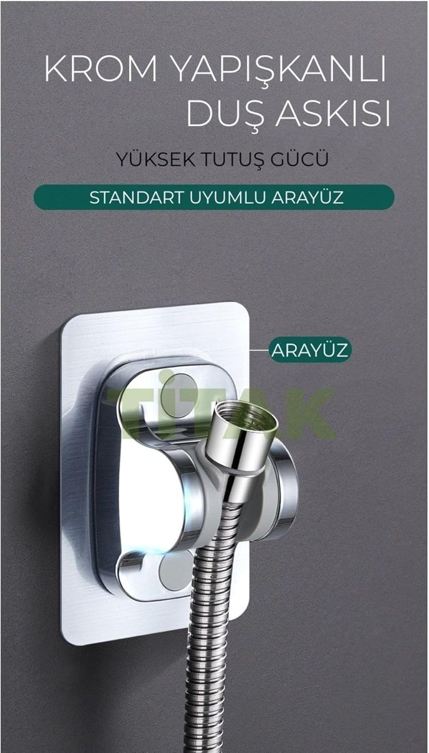 Krom Yapışkanlı Duş Askısı
