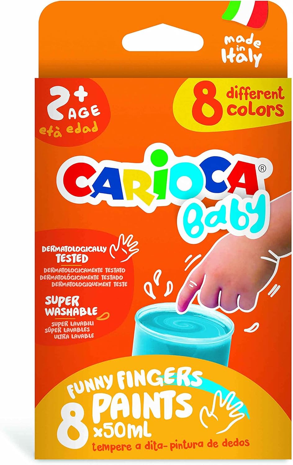 Bebek Parmak Boyasi 8 Renk 8X50 Ml Süper Yikanabilir 2+ Yaş