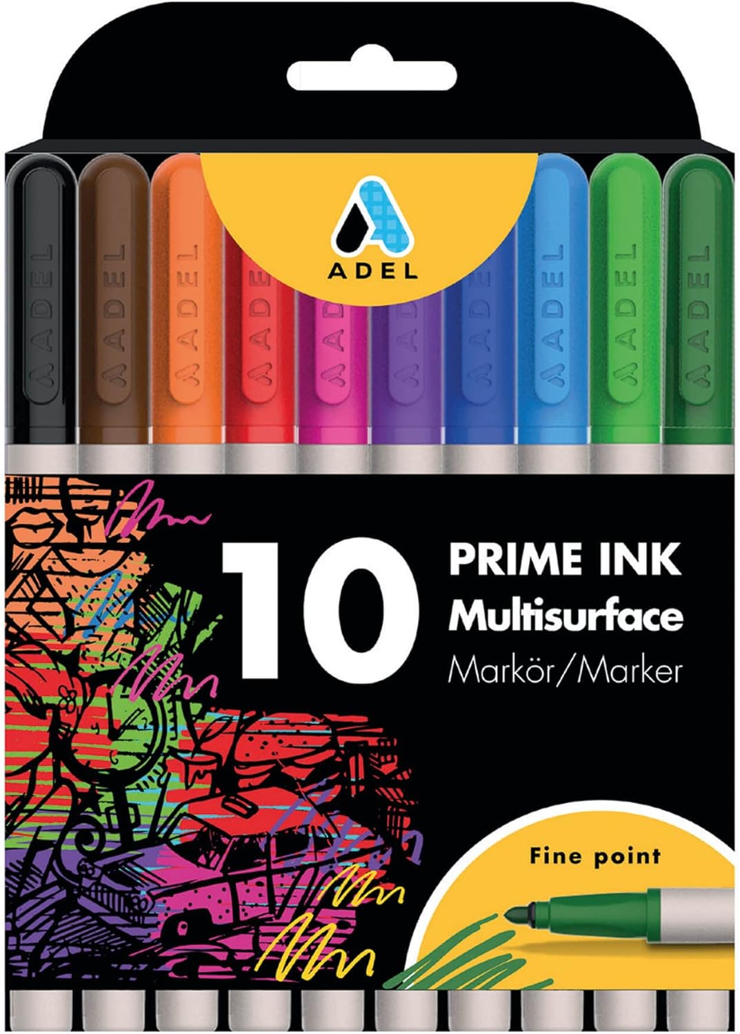 Prime Ink Multisurface 10'lu Klasik Markör