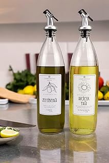 Vetro 2&apos;li Zeytinyağı ve Sıvıyağ Şişesi Yağdanlık 1000 Ml SH-003