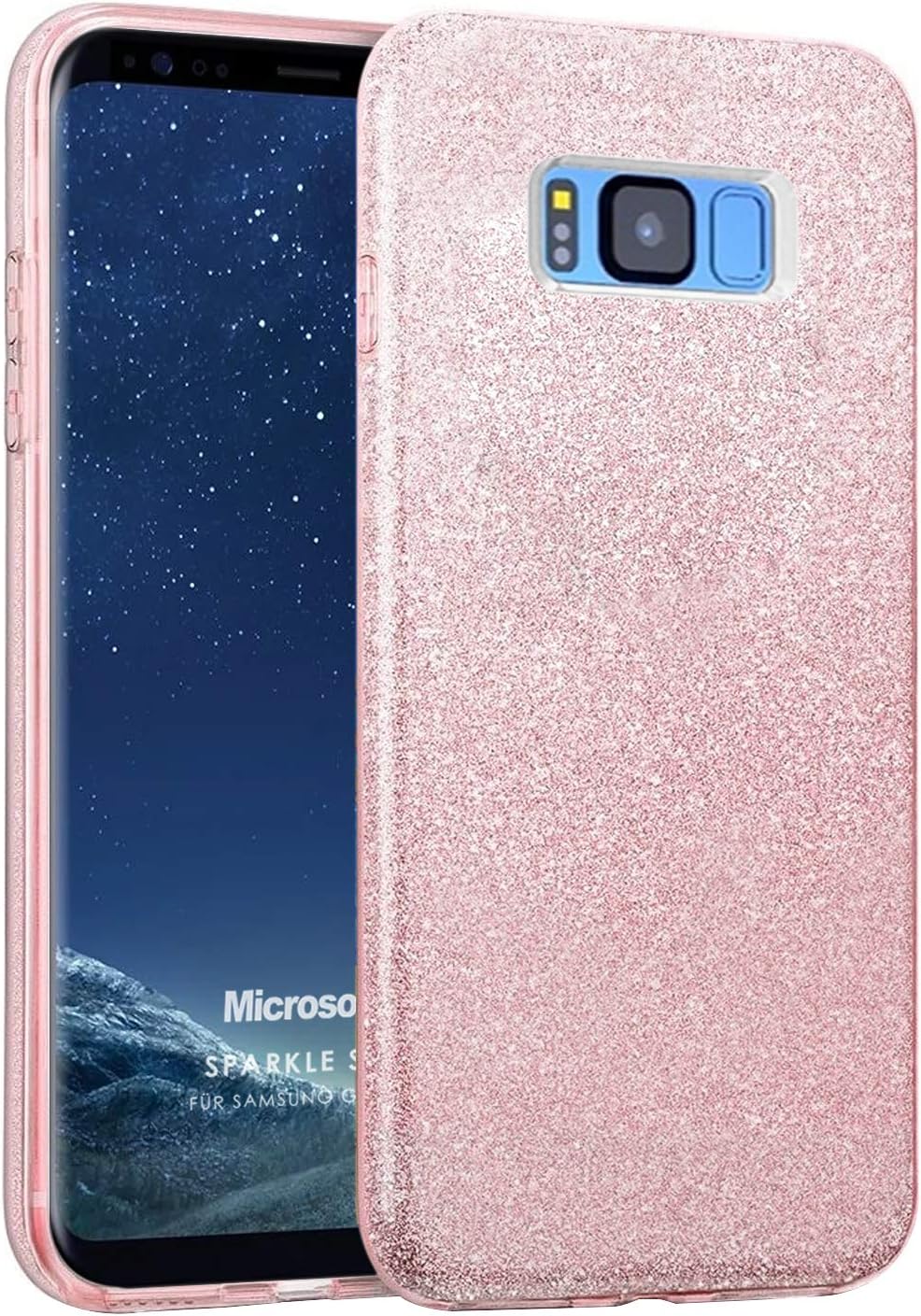 Samsung Galaxy S8 Plus Kılıf Sparkle Shiny Rose Gold