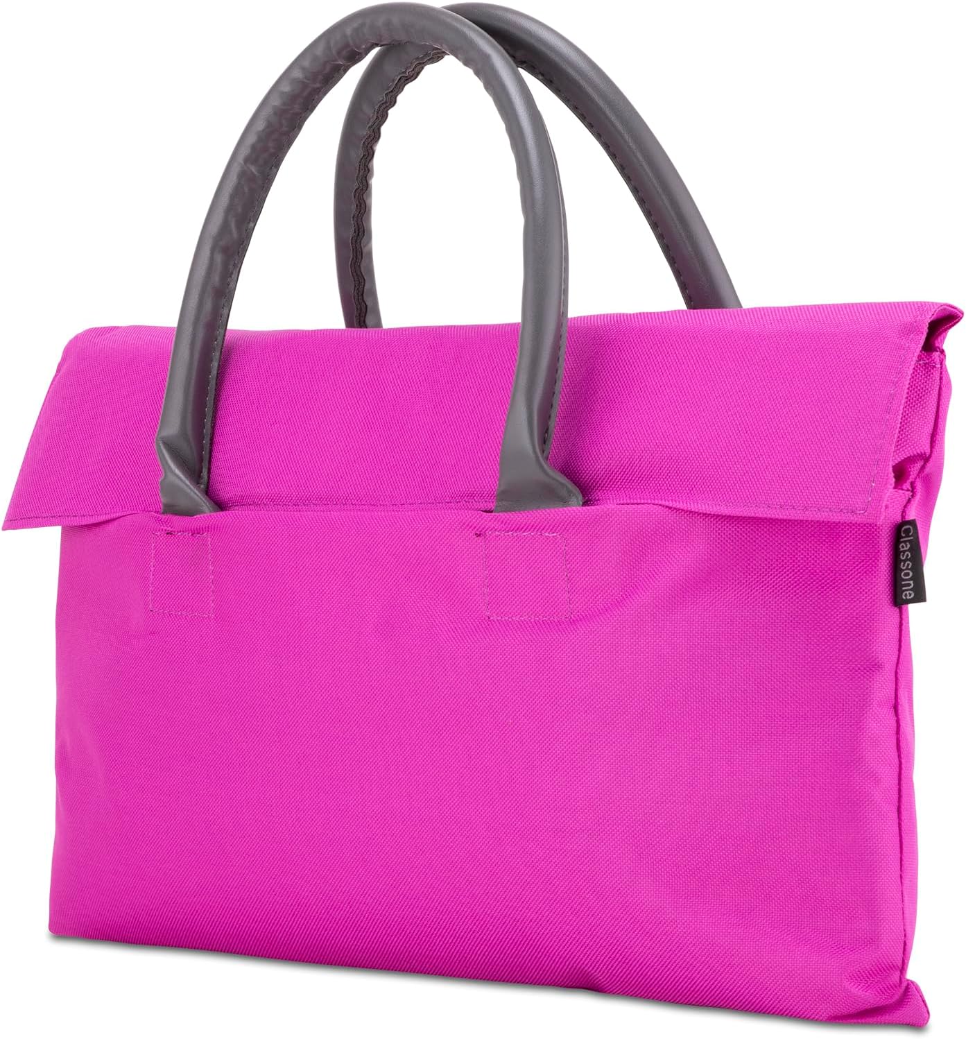 BYN-EL009 WTXPro Su Geçirmez Kumaş 13-14 inch Bayan Laptop, Notebook, Macbook Air El Çantası- Tote Bag- Fuşya
