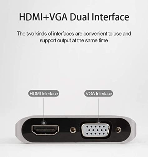 Cihazlarla Uyumlu Mac, Android Windows XP/7/8/8.1/10/11, VGA Dişi - HDMI USB Erkek VGA Dönüştürücü, - HDMI USB 3.0/2.0 Adaptörü, 1080P HDMI VGA USB - Yeni