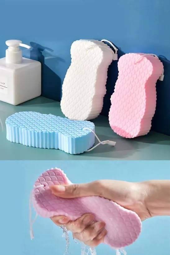 Concept 3d Sihirli Ultra Soft Yumuşak Banyo Duş Süngeri Cild Temizleyici Vucüt Kesesi Yoğun Köpük Süngeri