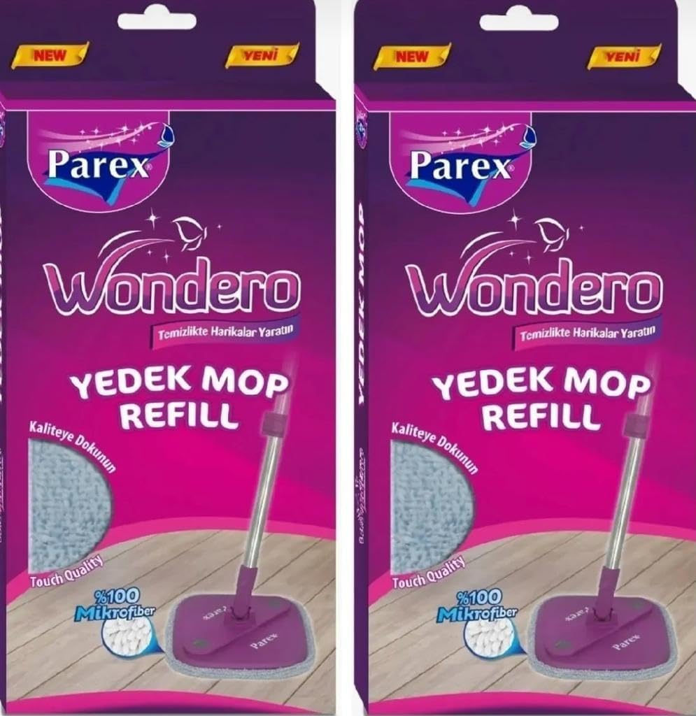 WONDERO OTOMATİK TEMİZLİK SETİ YEDEK MOP 2Lİ AVANTAJ PAKETİ, Parex, Gri̇, 15cm