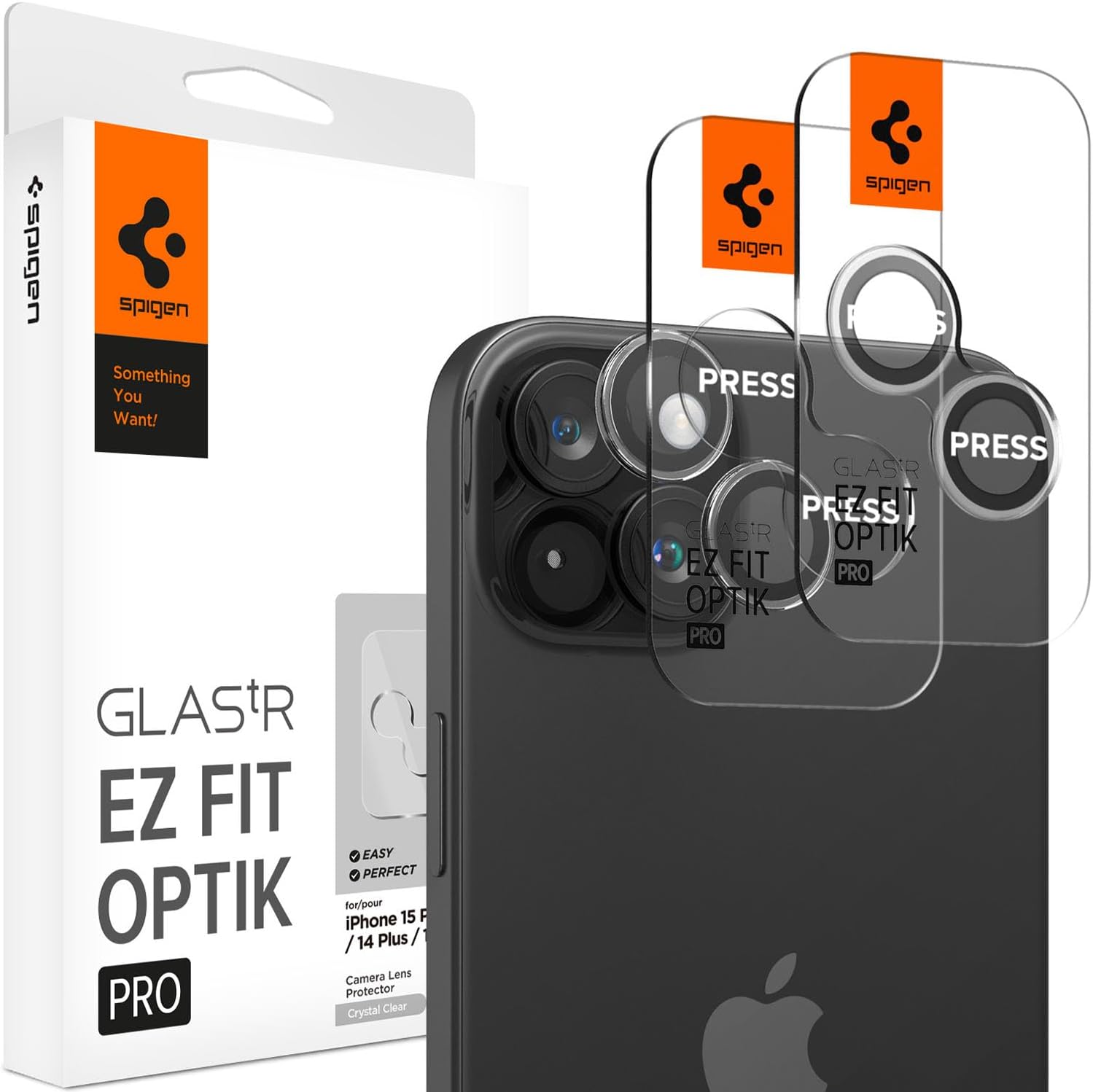 iPhone 15 / 15 Plus / 14 / 14 Plus Kamera Lens Camı Koruyucu Glas.tR EZ Fit Optik Pro (2 Adet) Crystal Clear - AGL06918