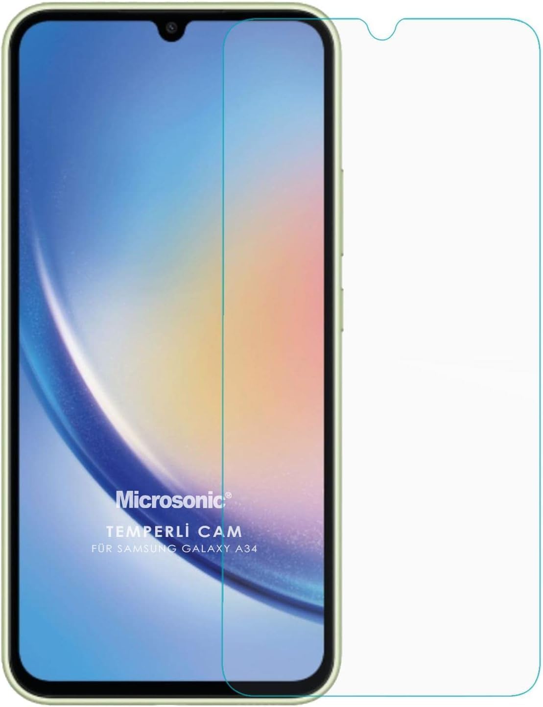 Ekran Koruyucu] ile Uyumlu [Galaxy A34 Ekran Koruyucu Glass Cam A34 Tempered  Galaxy Yeni