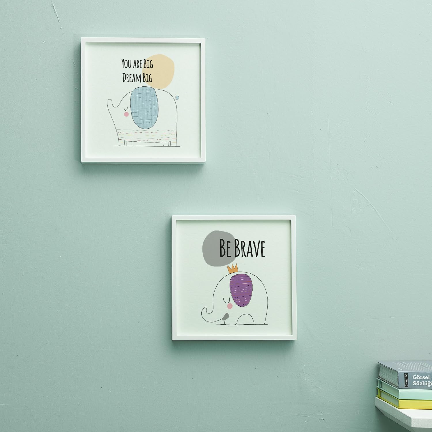 Odasına Özel Minimal Fil Tasarımlı Çerçeve 20 x 20 cm