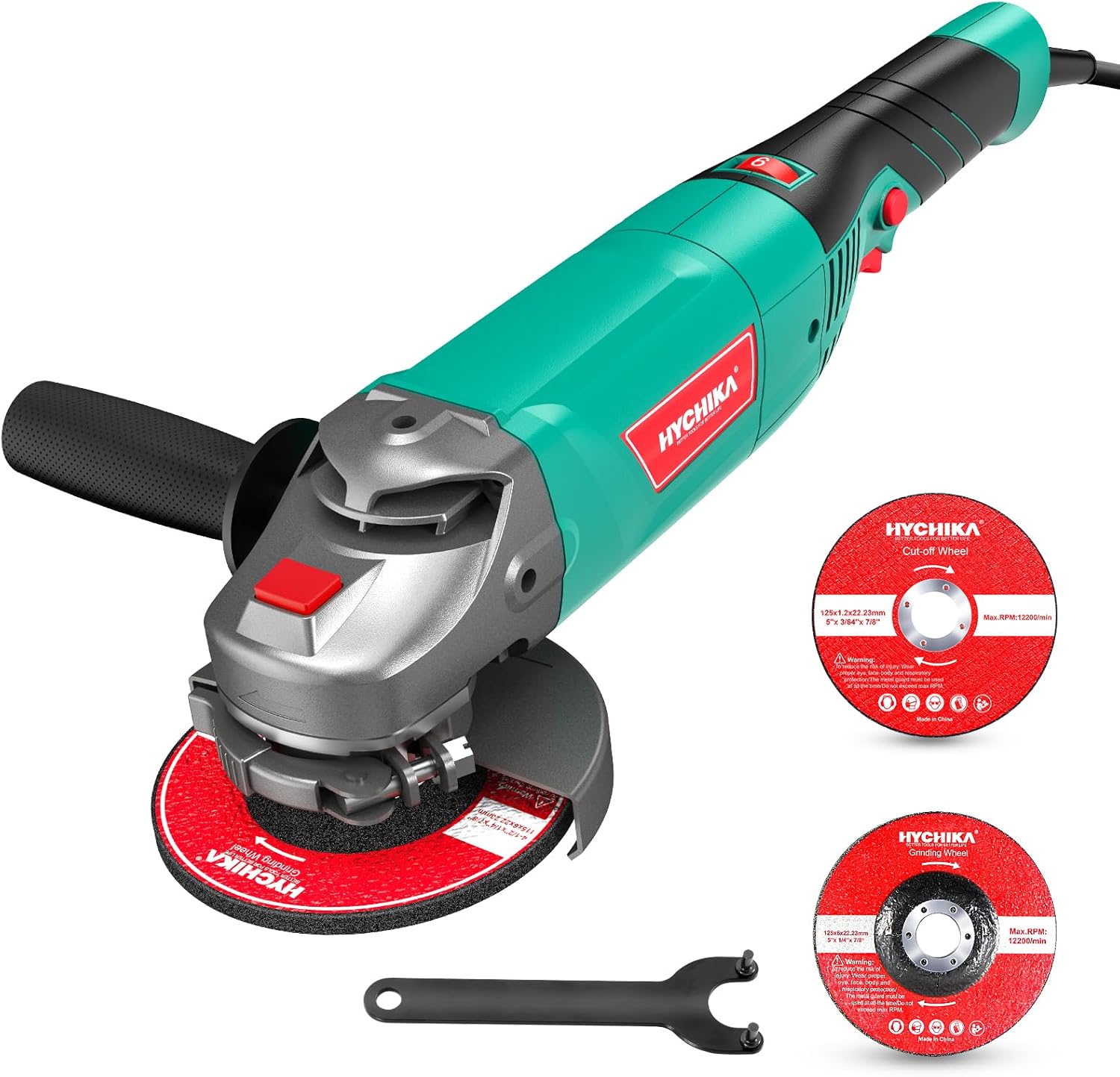 Avuç Taşlama 1200 W, 6 Hız ile 3000-10000 RPM, Taşlama Parlatma için Mükemmel, 2 x 125 mm Zımpara Diski, 1 Yan Sap, 1 x Koruyucu Kapak, 1 Anahtar