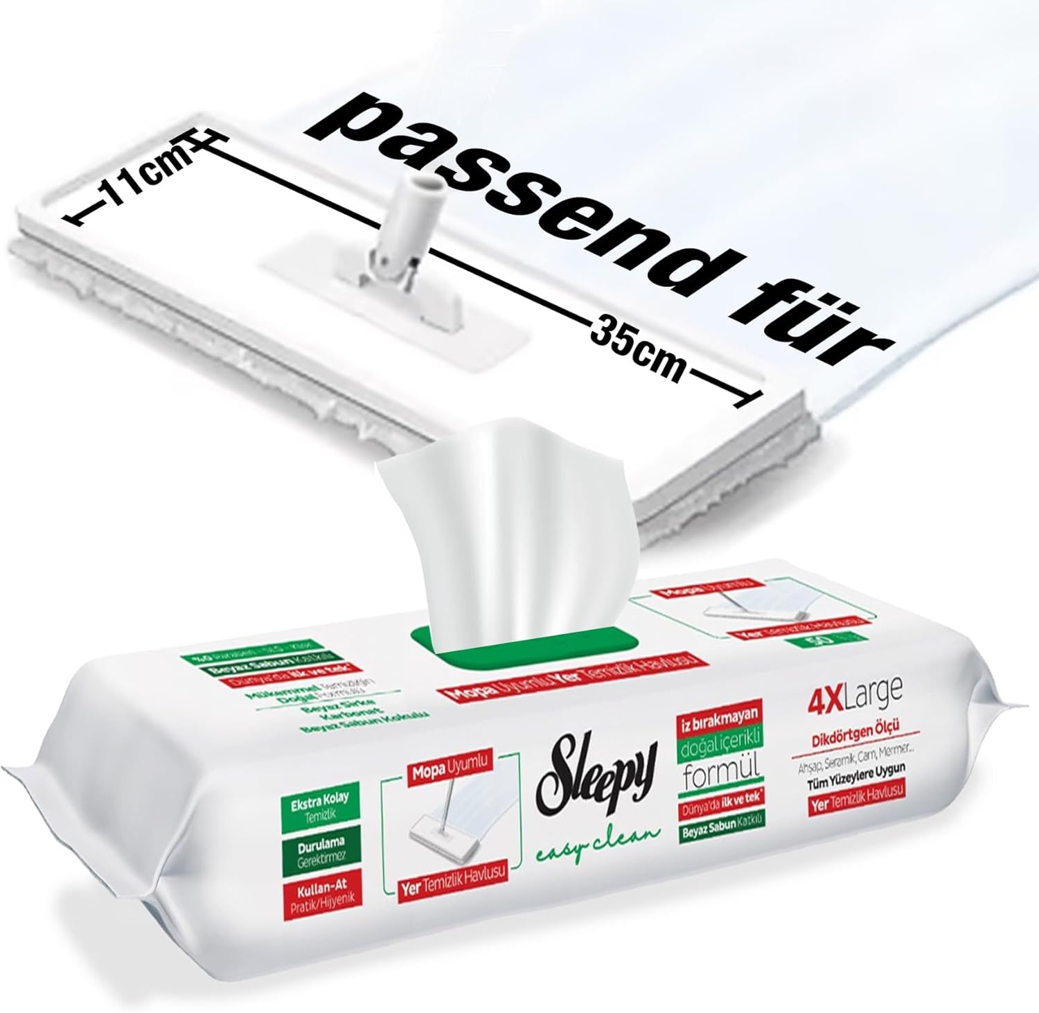 Easy Clean Beyaz Sabun Katkılı Mopa Uyumlu Yer Temizlik Havlusu 50 Yaprak