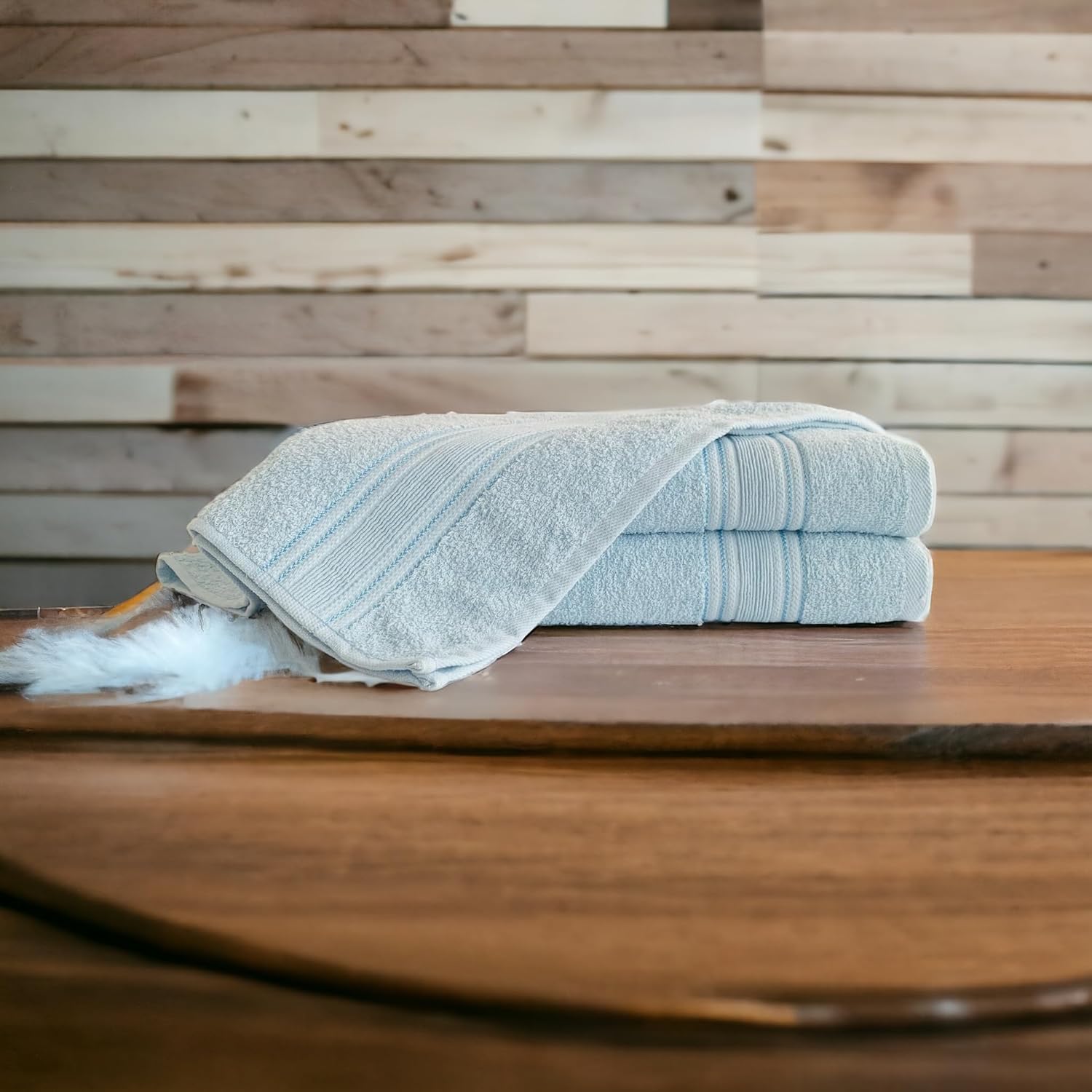 Home%100 Cotton Havlu Takımı Vücut Havlusu 90x140 cm, Baş Havlusu 50x80 cm, Ekstra Yumuşaklık (Mavi)