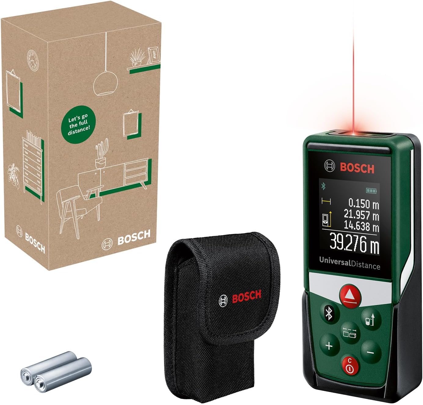 PLR 40 C lazer uzaklık ölçer (40 m'ye kadar mesafeyi hassas ölçme, Bluetooth bağlantısı, ölçüm fonksiyonları)