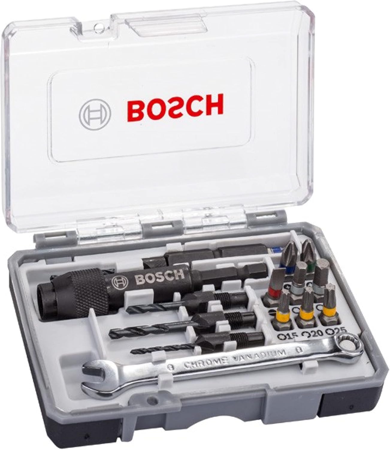 2607002786 3 in 1 set drill & Drive: Delme, frezeleme ve vida PH2; PH2; PZ2; SL5; H4; H5; T15; T20; T25