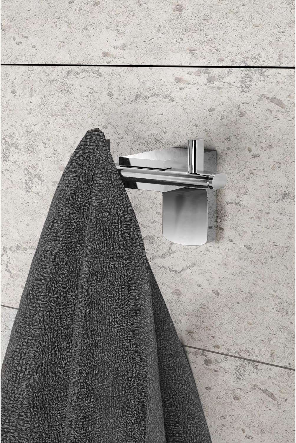 Banyo F1 Model Paslanmaz Krom İkili Bornoz Havlu Asacağı, Havluluk, Havlu Askısı 5 Yıl Garantili