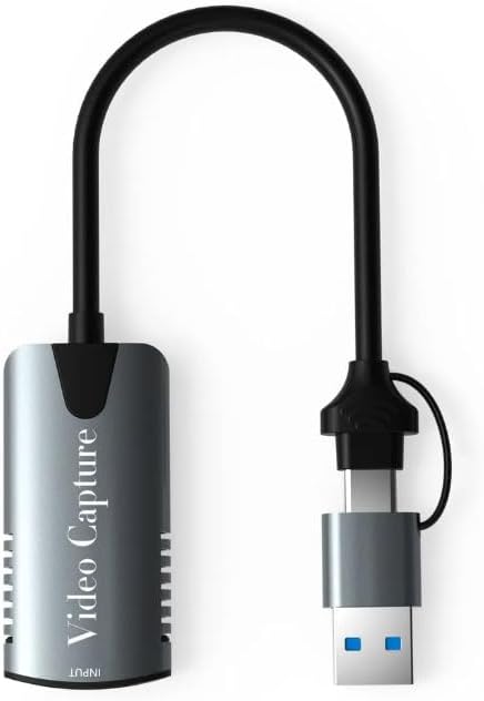 Type-c To Usb 2in1 Video Capture Yakalama Kartı Uçlu HDMI to Type-C PC Bilgisayar Video Adaptör Çevirici (HDMI aktarma için Kullanılmaz)