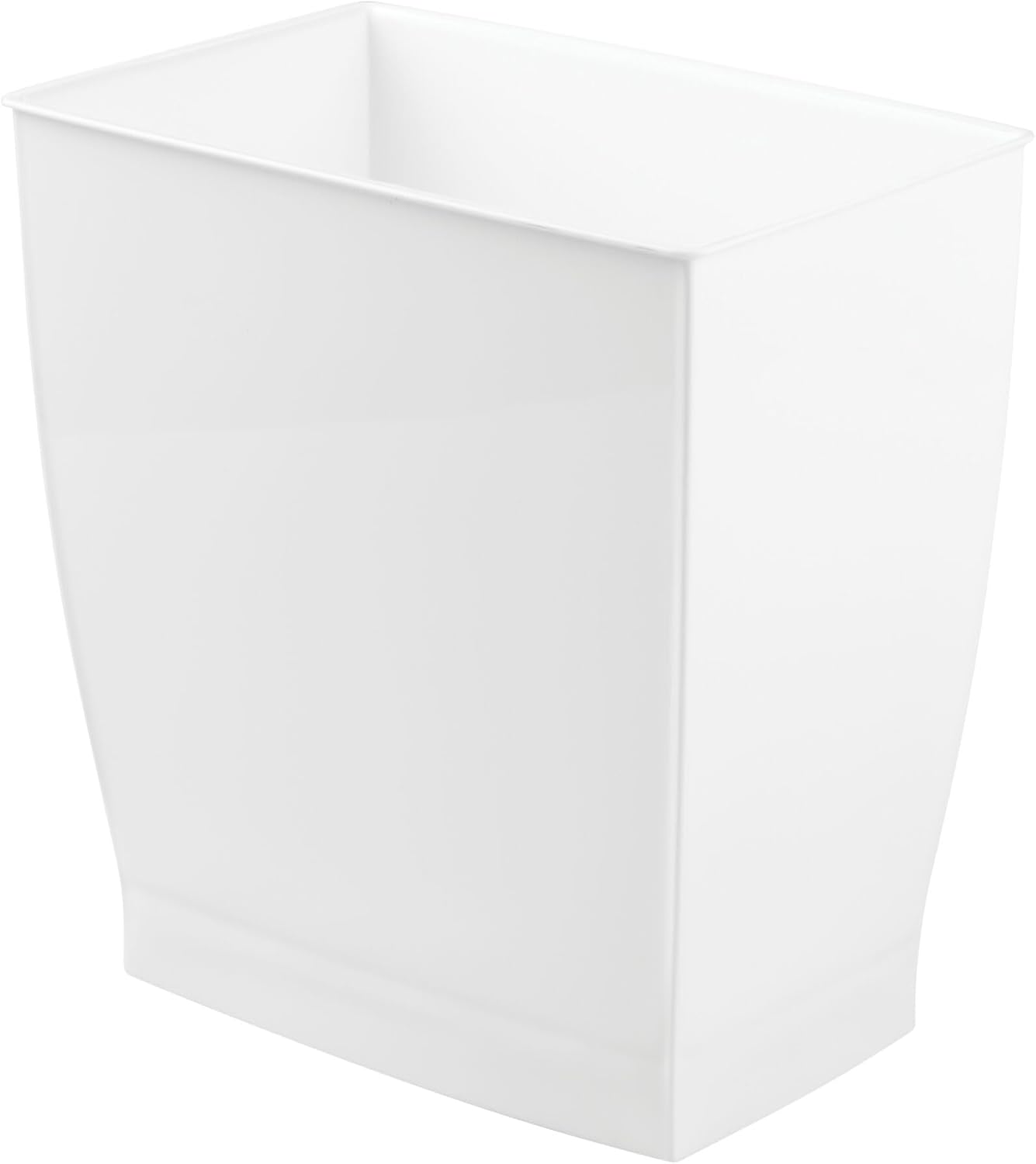 (White) - Mono Wastebasket Trash Can - Rectangular, White