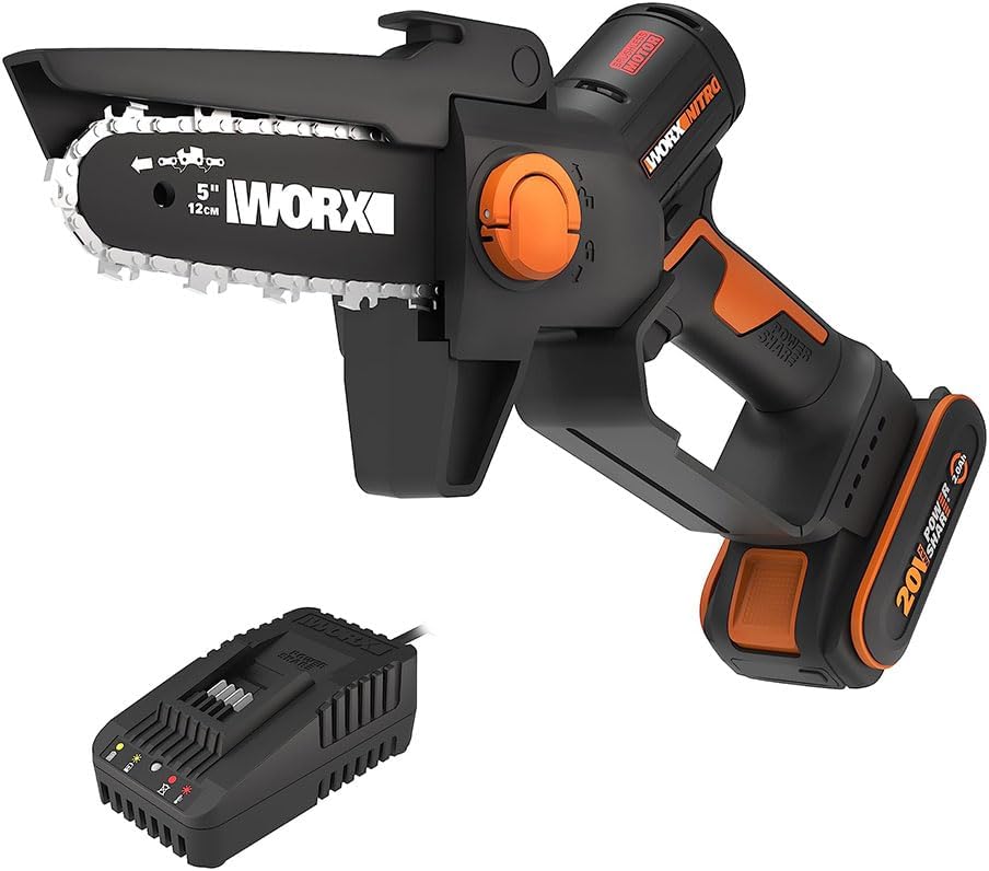 WG325E 20 Volt 2.0 Ah Li-ion 12 cm Profesyonel Şarjlı Kömürsüz Zincirli Testere