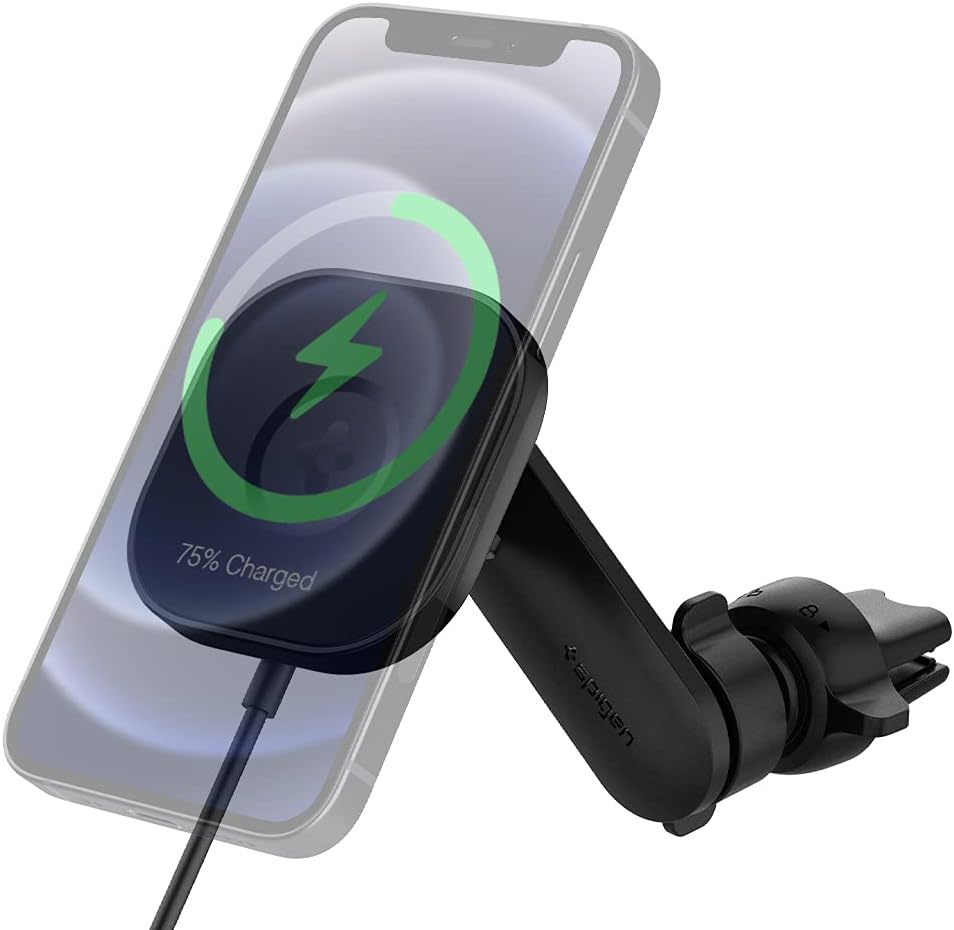 MagFit Air Vent Araç içi Telefon Tutucu + Manyetik Kablosuz Şarj Cihazı iPhone için MagSafe özellikli OneTap Pro ITS12W - ACP02615