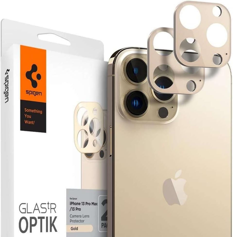 iPhone 13 Pro Max / 13 Pro Kamera Lens Camı Koruyucu GLAS.tR Optik (2 Adet) Gold - AGL04034