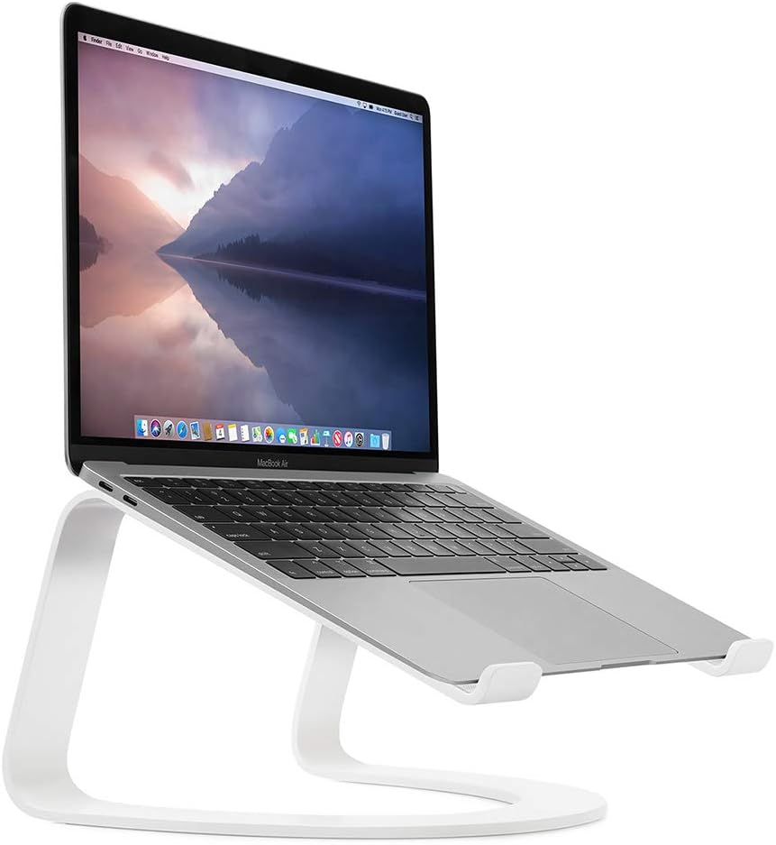 South Curve Laptopständer für MacBook und Notebooks | Ergonomischer, belüfteter Notebook Stand für Zuhause oder Büro, weiß (Sonderausgabe)