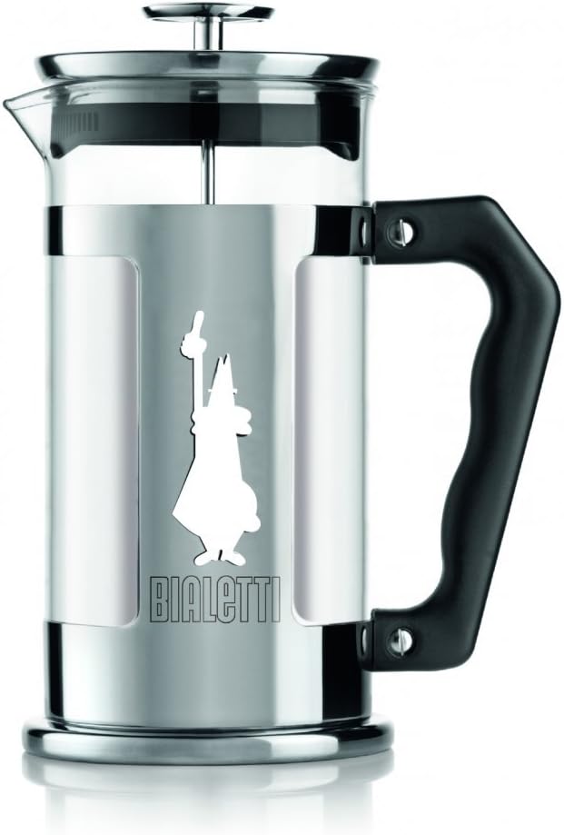 - Preziosa French Press: Yaklaşık 1L kapasiteli kahve hazırlayıcı - 18/10 Paslanmaz Çelik Gövde - Bulaşık Makinesinde Yıkanabilen Borosilikat Cam Sürahi - Paslanmaz Çelik Filtre Sistemi