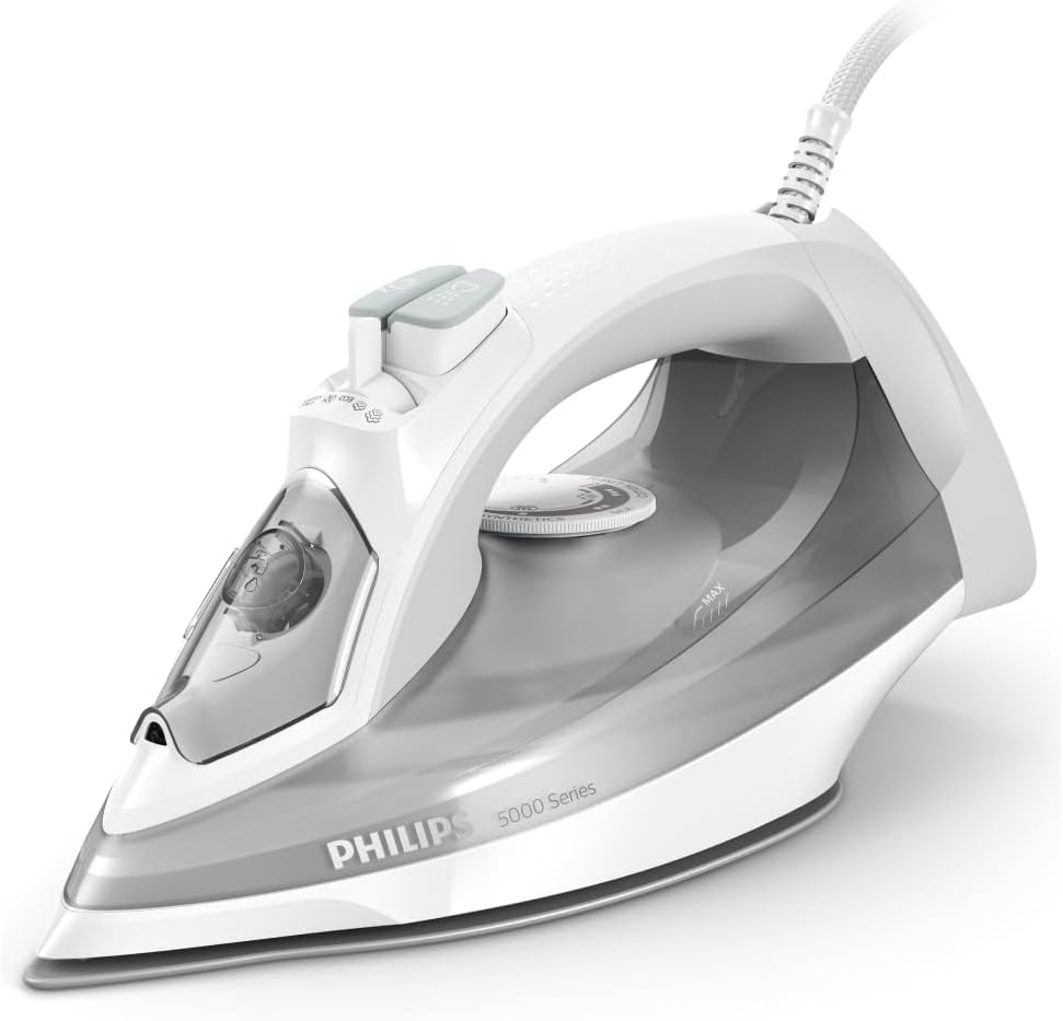 5000 Serisi Buharlı Ütü – 2400W, 40g/dk Sürekli Buhar, 160g Şok, SteamGlide Plus Taban, Dahili Kireç Temizleme, Damlatmaz Sistem, Dikey Kullanım Özelliği (DST5010/10)