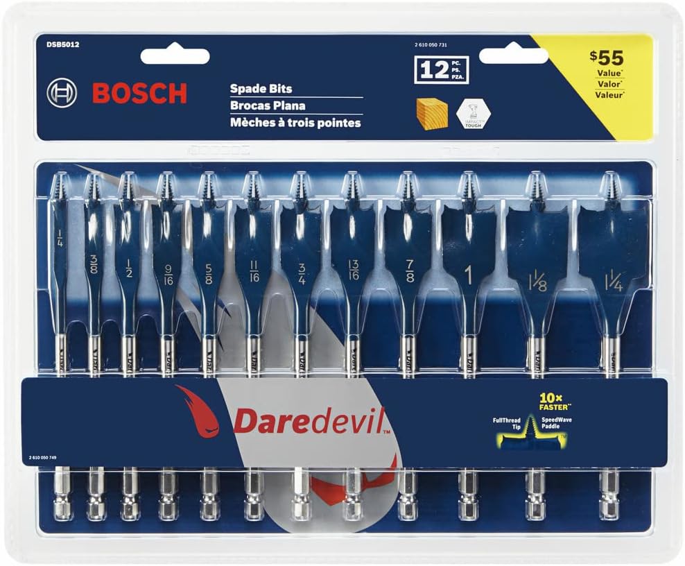 Daredevil 12 Piece Spade Bit Drill Bit Set