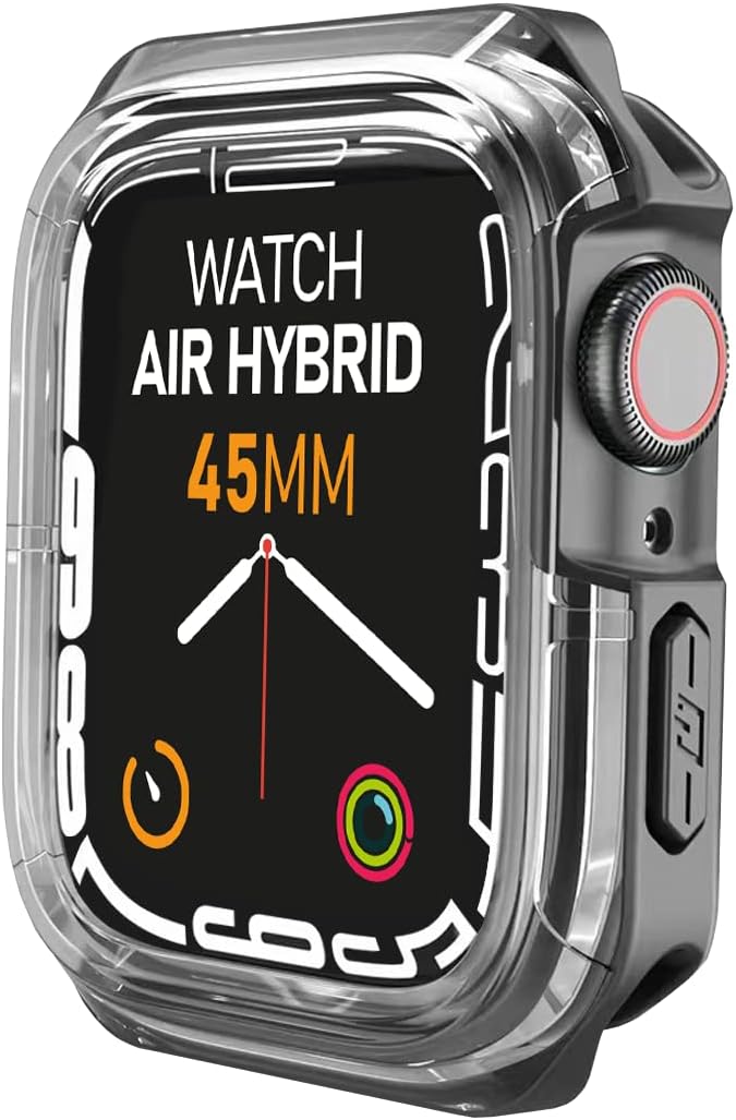 Watch 8/7 Uyumlu Air Hybrid Kılıf 45mm, Darbeye Dayanıklı Koruyucu Silikon Kılıf, Siyah