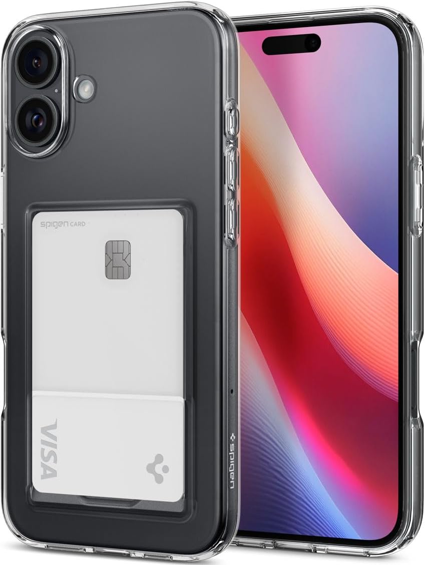 iPhone 16 Plus ince Kılıf Crystal Slot Sararma Karşıtı DuraClear™ Hava Kanalı Teknolojisi™ Askeri Sınıf Koruma Crystal Clear Cüzdanlı Şeffaf Kapak - ACS08083